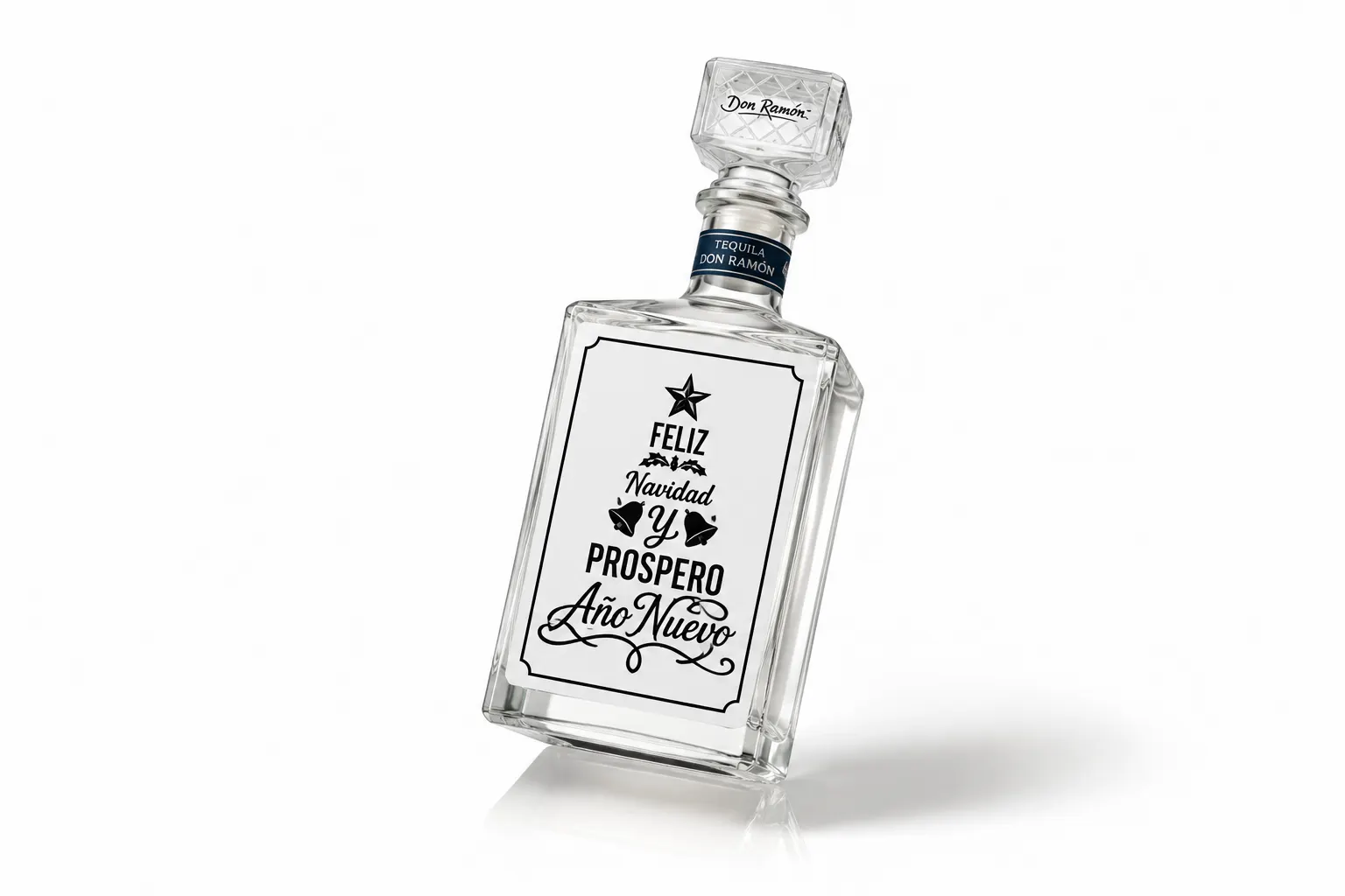 Botella Don Ramón personalizada con técnica corte diamante